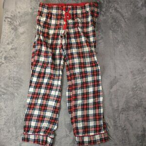 J. Crew Womens Flannel Pajama Pants White-Out Plaid Sz S Sleepwear PJ Loungewear